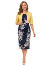 Open Front 1/2 Sleeves Satin Jacket