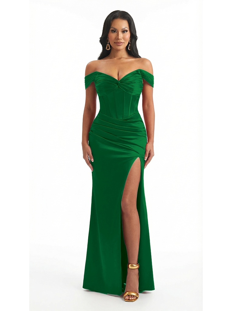 Lace Long Off The Shoulder Formal Dress Sexy Off The Shoulder Side Slit Boning Ruched Satin Mermaid Long Formal Dresses ChicSew Lace Long Off The Shoulder Formal Dress Sexy Off The Shoulder Side Slit Boning Ruched Satin Mermaid Long Formal Dresses ChicSew