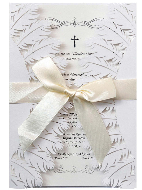 New Feather Wedding Party Invitation Letter, Hollow Out Greeting Card, HK-71