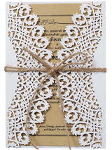 Simple White Wedding Invitation Letter, Hollow Out Greeting Card, HK-75