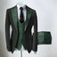 Hunt Green Mens' formal Suits Slim Fit Notch Lapel suit 3 Pieces Suit CN488