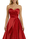 Beautiful Strapless Sweetheart Prom Gown Satin Tulle Sparkly Detail Floor Length Formal Wear