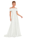 ChicSew Elegant Off Shoulder Ruching A-Line Floor-Length Satin Bridesmaid Dresses