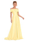 ChicSew Elegant Off Shoulder Ruching A-Line Floor-Length Satin Bridesmaid Dresses