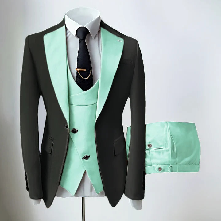 Mint Green Mens' formal Suits Slim Fit Notch Lapel suit 3 Pieces Suit CN495
