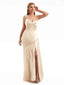 Modern Maxi Mermaid Bridesmaid Gown Open Back Side split