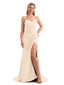 Silky Satin Spaghetti Straps Gown Floor-Length for Bridesmaids