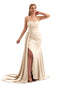 Demure Sweetheart Mermaid Neutral Sleeveless Bridesmaid Dress