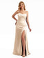 Sleek Satin Mermaid Bridesmaid Gown Sweetheart Neck Spaghetti Straps