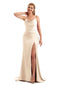 Chic Cowl Satin Dress Maid of Honor Spaghetti Straps Pleats