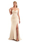 Neutral Sweetheart Satin Bridesmaid Dress Strapless