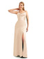 Scoop Cowl Spaghetti Straps Mermaid Satin Bridesmaid Dress Neutral