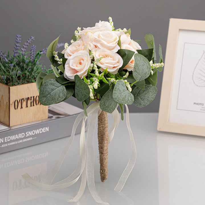 Wedding Flower For The Groom And Bride, Simulated Rose Wedding Bouquet, WF10