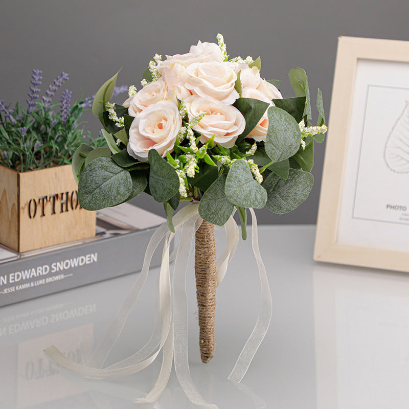 Wedding Flower For The Groom And Bride, Simulated Rose Wedding Bouquet, WF10