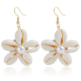 Summer Handwoven Shell & Floral Earrings