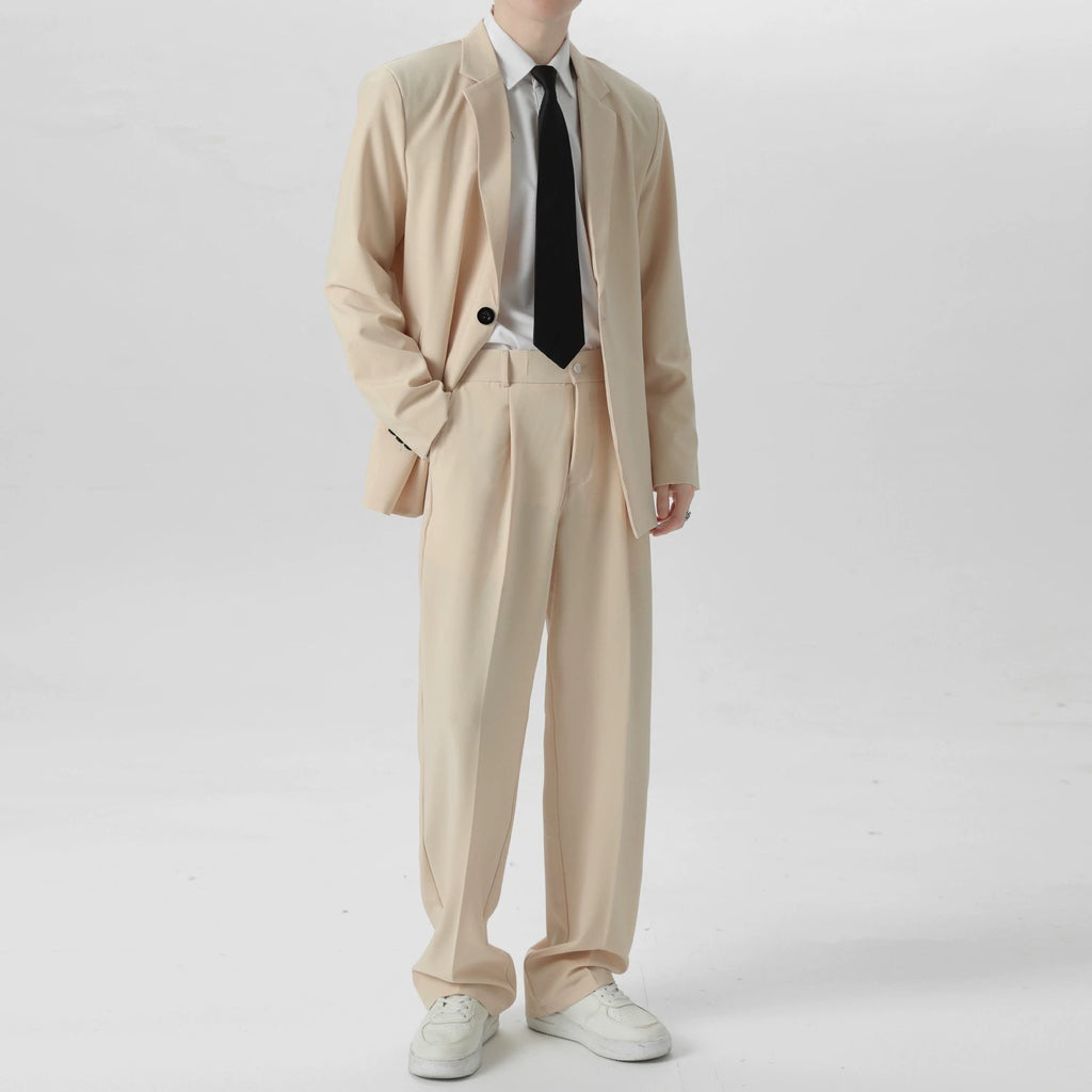 Casual Champagne Business men's Trousers 2 Piece Suit