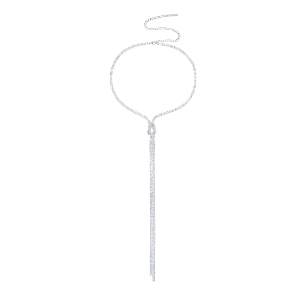 Light Luxury Zircon Long Necklace Bridal Wedding Banquet Chain Necklace Jewelry CN152