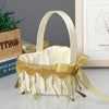 Heart Shape Gold and Silver Tassel Lace Flower Basket, HL-5819