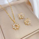 Flash Diamond Tassel Luxury Dress Accessories Dinner Clavicle Necklace Earring CN352