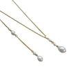 Bridal Wedding Pearl Necklace With Tassel Back Chain