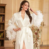 Morning Gown Feather Robe Wedding Bridesmaid Satin Robes for Wedding Party CN411