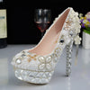 Women's Wedding Shoes Decorative Heel Wedding Heels Bridal Shoes With Beading WS0002