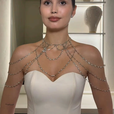 Beautiful Handmade Pearl Shawl Shoulder Chain