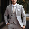 Elegant Classic 3 Piece Men's Suit with Regular Fit and Sophisticated Peak Lapel