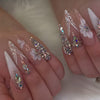 Rhinestone Nails Bling Wedding Press On Nails With Design For Women And Girls CN96