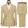 Elegant men's plus-size collar suit 2 piece Double Row Sequins Suit
