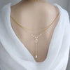 Bridal Wedding Pearl Necklace With Tassel Back Chain