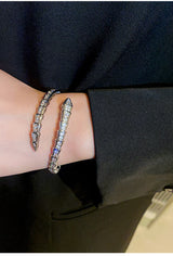 Zircon Snake Bracelet Female Design Silver Snake Opening Fashion Bracelet CN20