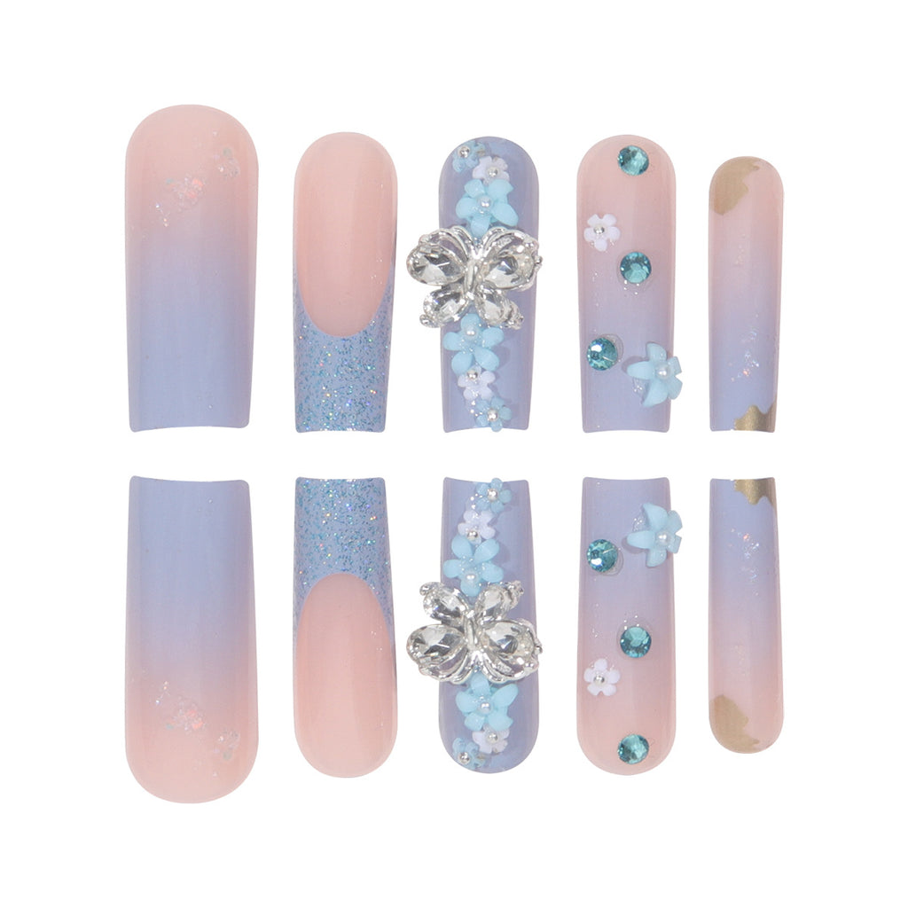 Rhinestone Nails Bling Wedding Press On Nails With Design For Women And Girls CN106