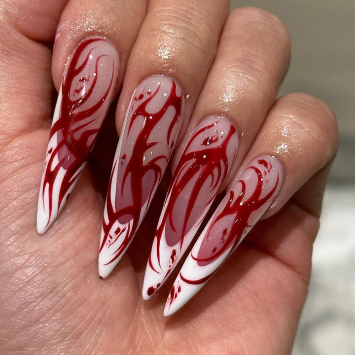 Halloween Wearable Nail Art Stickers Ghost Nail Decals Horror Ghost Long