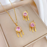 Flash Diamond Tassel Luxury Dress Accessories Dinner Clavicle Necklace Earring CN364