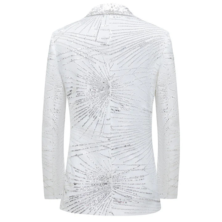 Men's Slim Fit Tuxedo Jacket Embroidery Sequin Jacket 2 Color CN454