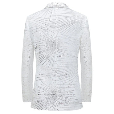 Men's Slim Fit Tuxedo Jacket Embroidery Sequin Jacket 2 Color CN453