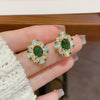 Gorgeous Zircon Emerald Diamond Earrings