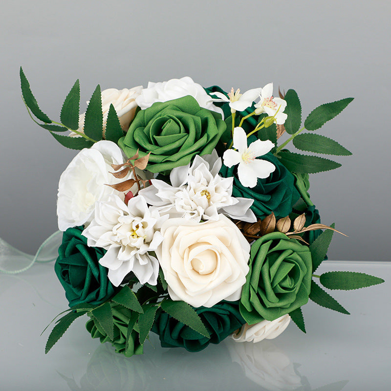 Wedding Flower For The Groom And Bride, Simulated Rose Wedding Bouquet, WF08