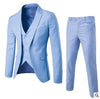 Casual Men's Suit Slim Fit Double Breasted 3 Piece Business Tuxedos