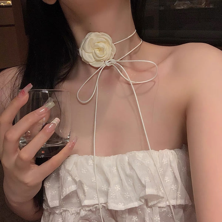 Retro Pearl Choker Necklace French Temperament Clavicle Chain CN137