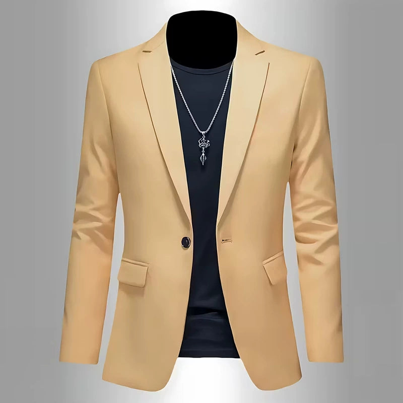 Casual Single-row Button Suit Jacket Men's Slim Suit Jacket Long Sleeves Suit