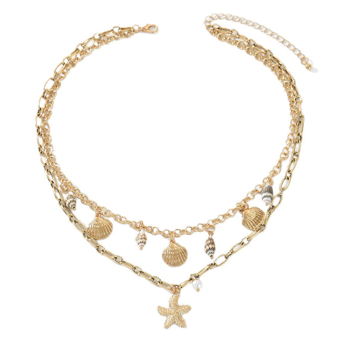 Bohemian Pearl & Shell Choker Necklace – Beachy Layering Piece