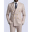 Taupe Double-breasted Suit Men Coat Slim Business Casual 2 Piece Suit