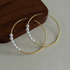 Classic Leather Metal Large Circle Earrings
