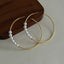 Classic Leather Metal Large Circle Earrings