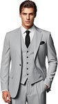 Classic 3 Piece Men's Suit with Regular Fit and Sophisticated Peak Lapel