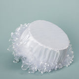 Lace White Bow Decoration Portable Flower Basket With Movable Handle, HL-5721