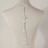 Bridal Wedding Pearl Necklace With Tassel Back Chain