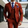 Brown Classic 3 Piece Men's Suit with Regular Fit and Sophisticated Peak Lapel